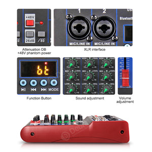 D Debra Audio SI-4UX Professional Portable Recording Mixer Audio With USB 99 DSP Digital Effects For DJ Mixer Console Karaoke Recording Studio