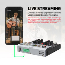 Load image into Gallery viewer, D Debra Professional Audio Mixer DG-05, 5 Channel Sound Board Mixing Console ,Mic Preamps, Audio Interface for PC Smartphone Studio Recording Webcast
