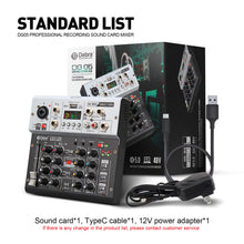 Load image into Gallery viewer, D Debra Professional Audio Mixer DG-05, 5 Channel Sound Board Mixing Console ,Mic Preamps, Audio Interface for PC Smartphone Studio Recording Webcast
