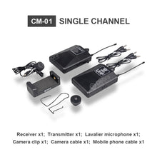 Charger l&#39;image dans la galerie, D Debra Audio CM Series UHF Wireless Lavalier Microphone with 30 Selectable Channels for DSLR Camera Smart Phone Interview Live Recording
