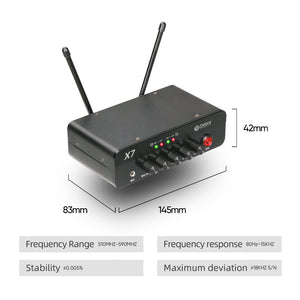 D Debra PRO X7 UHF Wireless Microphone System with Dual Handheld Mic Have Optical, Coaxial Input, Compatible with Active Speaker, TV, for Home Karaoke