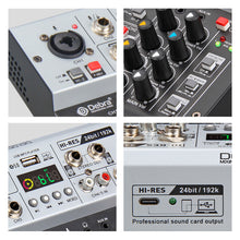 Load image into Gallery viewer, D Debra Professional Audio Mixer DG-05, 5 Channel Sound Board Mixing Console ,Mic Preamps, Audio Interface for PC Smartphone Studio Recording Webcast
