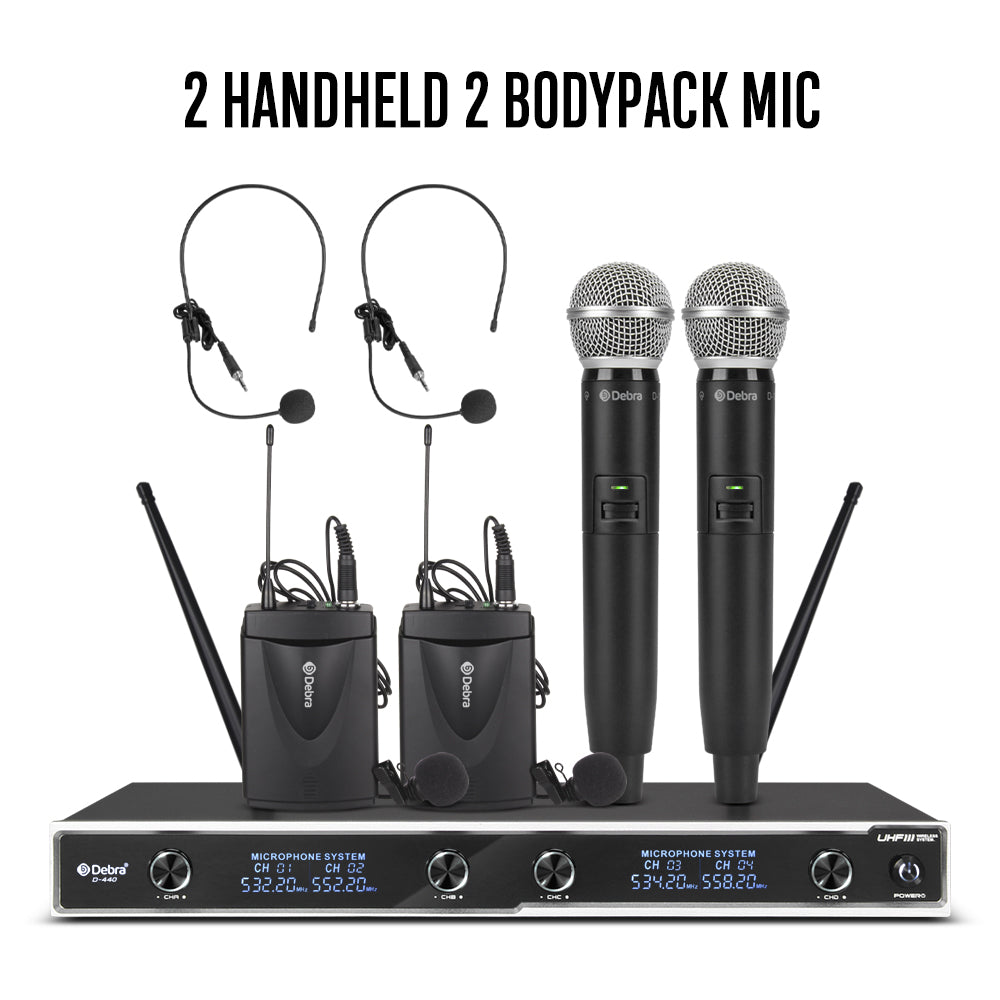 Microfono Ad Archetto Wireless Hotec Sistema Microfono Wireless UHF Dual - Cuffie/Lavalier Con Trasmettitore Bodypack Microfono Bodypack - Foto 11