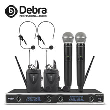 Load image into Gallery viewer, D Debra Audio D-440 UHF 4 Channel Wireless Microphone System With Cordless Mics
