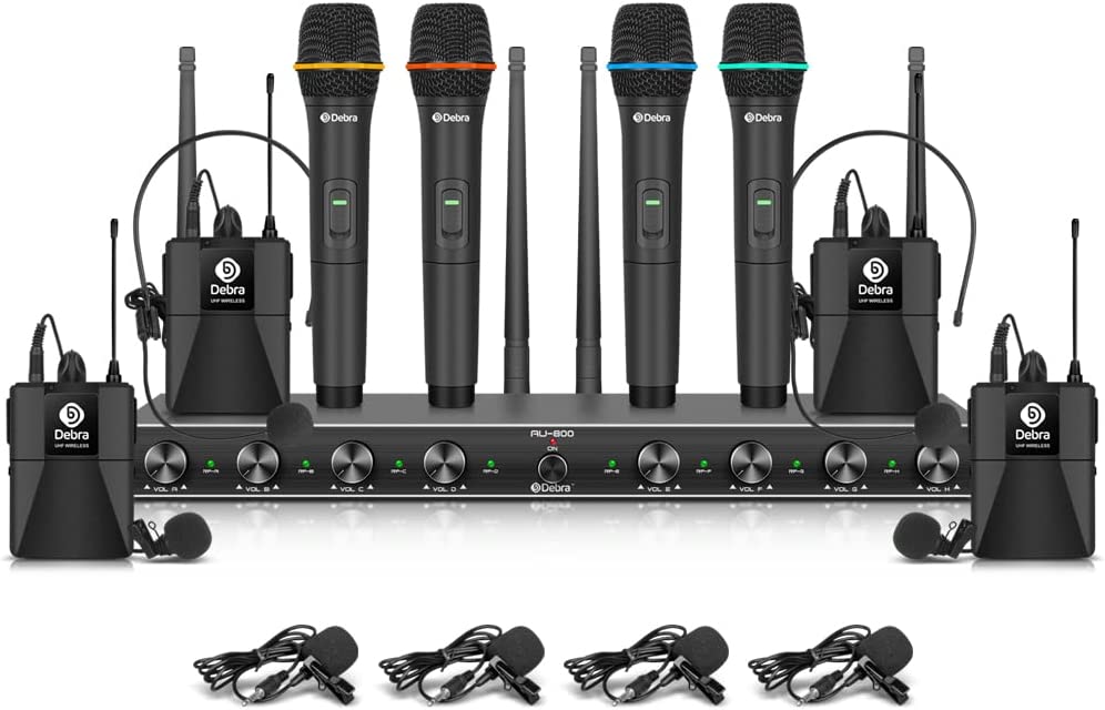 Microfono Senza Fili D Debra UBR-102 Doppio - Portata 80m, Anti-Rumore, Per Karaoke E Eventi - Foto 5