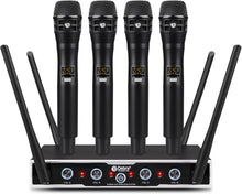 Load image into Gallery viewer, D Debra Audio Wireless Microphone System Pro DU4004 UHF 4 * 16 Adjustable Channel Wireless Handheld Lavalier Headset Mics, Ideal for Meeting Church Speech Party
