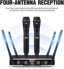 Load image into Gallery viewer, D Debra Audio Wireless Microphone System Pro DU4004 UHF 4 * 16 Adjustable Channel Wireless Handheld Lavalier Headset Mics, Ideal for Meeting Church Speech Party
