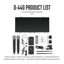 Load image into Gallery viewer, D Debra Audio D-440 UHF 4 Channel Wireless Microphone System With Cordless Mics
