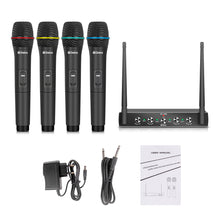 Загрузить изображение в средство просмотра галереи, D Debra Audio AU400 Pro UHF 4 Channel Wireless Microphone System With Cordless Mics
